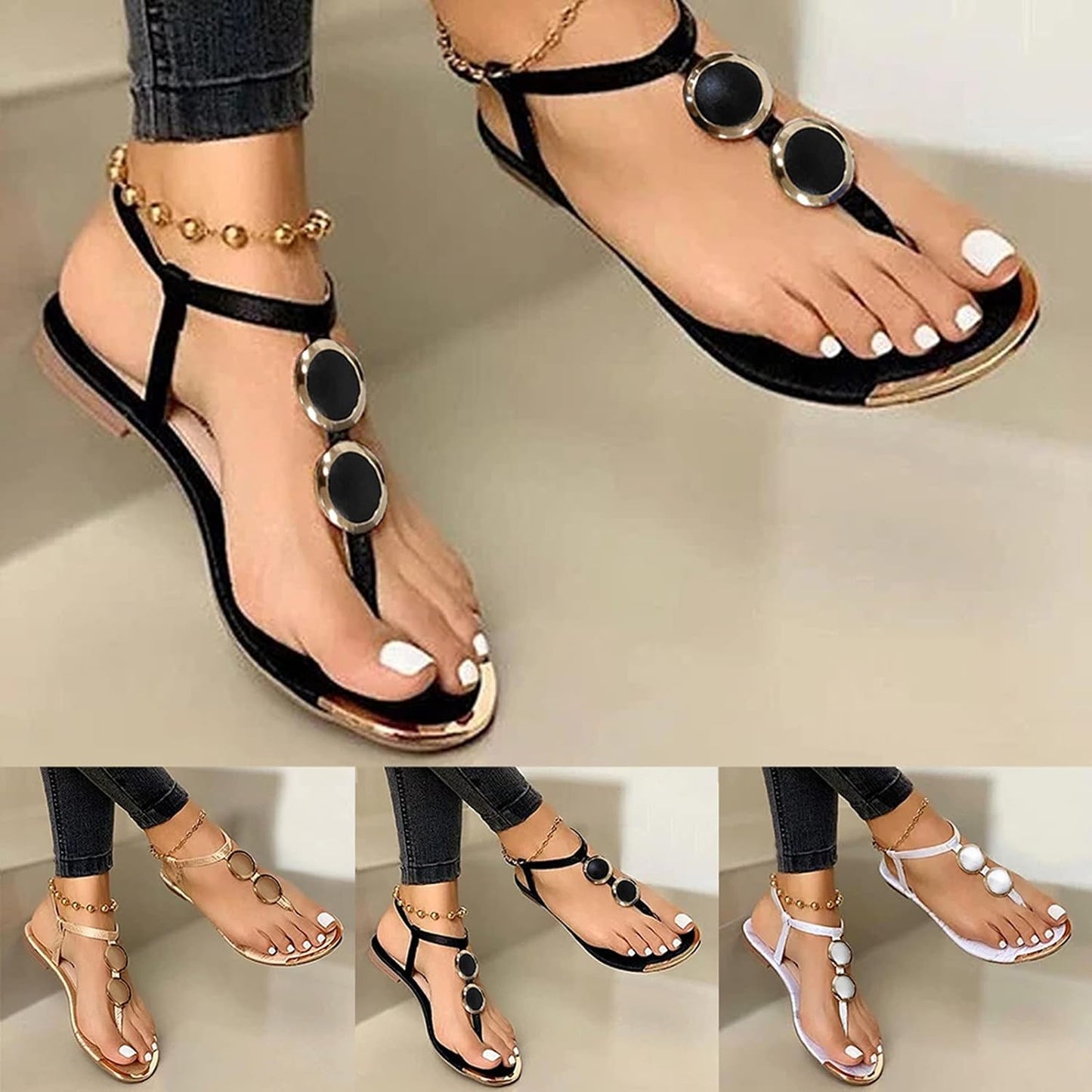 Slip on Open Toe Buckle Belt Platform Casual Summer Beach Sandals Shoes Wedge Sandals for Women