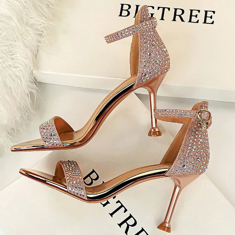 BIGTREE Shoes Sexy High Heels Women Pumps Sparkle Sequins Stiletto Heels 10 Cm Party Shoes Women Heels Summer Women Sandals New