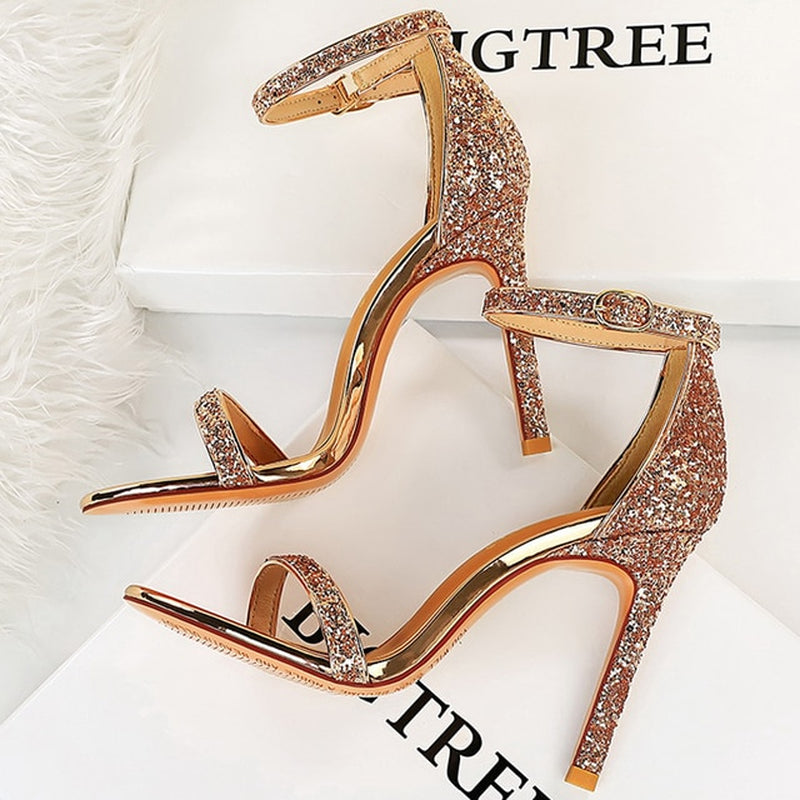 BIGTREE Shoes Sexy High Heels Women Pumps Sparkle Sequins Stiletto Heels 10 Cm Party Shoes Women Heels Summer Women Sandals New