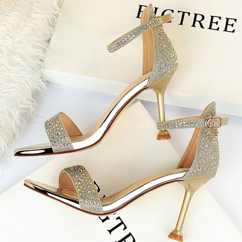 BIGTREE Shoes Sexy High Heels Women Pumps Sparkle Sequins Stiletto Heels 10 Cm Party Shoes Women Heels Summer Women Sandals New